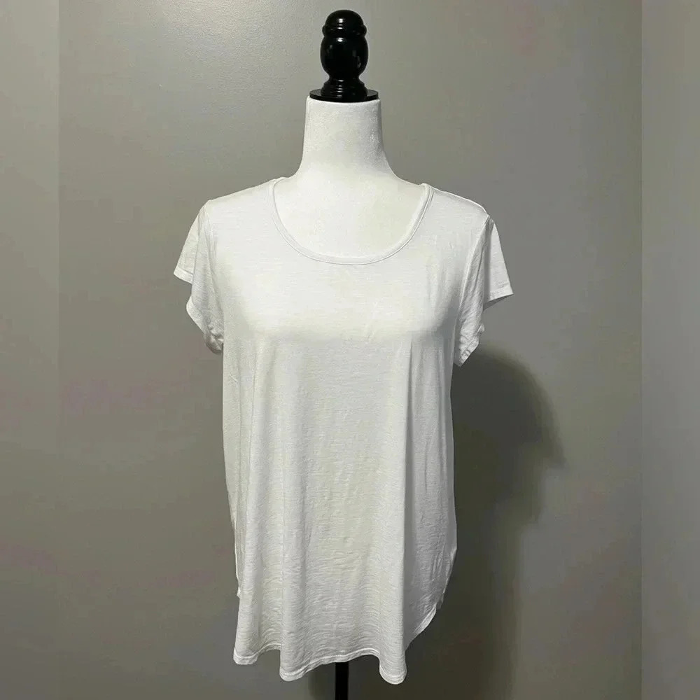 Rachel Zoe Modal Cotton Blend White  Tee
